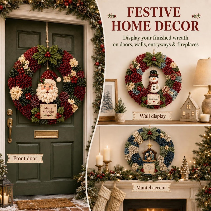 ✨ Make A Christmas Wreath You'll Be Proud To Display ❤️ 3D Fabric Poke DIY Kit With Tutorial & Guide Included