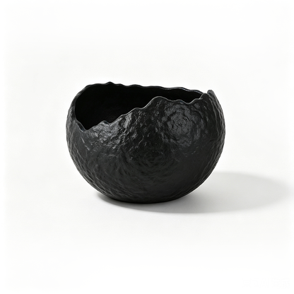Irregular Ceramic Bowl in Matte Black