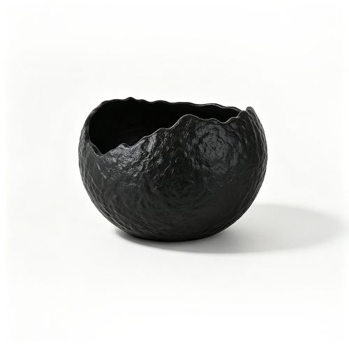 Irregular Ceramic Bowl in Matte Black