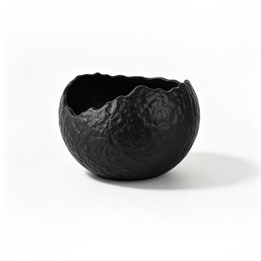 Irregular Ceramic Bowl in Matte Black