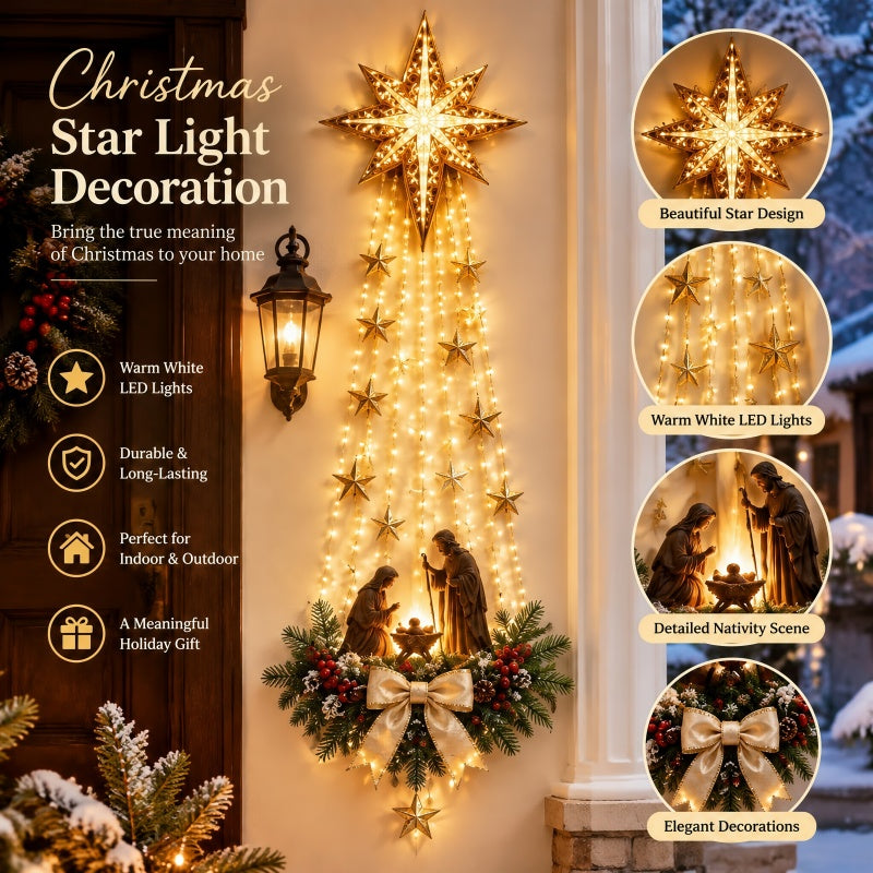 ✨ Last Day – 50% OFF!✝️ Bethlehem Star of Faith – Lighted Nativity Wall Decor
