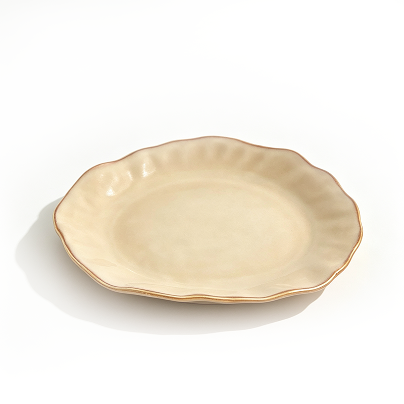 Kiln‑Changed Irregular Shallow Plate – Deep Brown