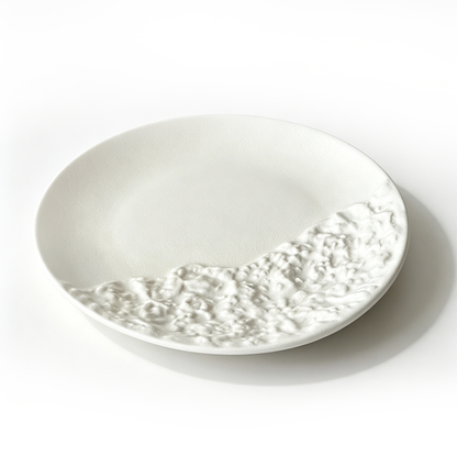 Rock-textured semi-ribbed platter