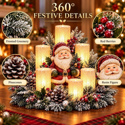 🌲Christmas Lighted Centerpiece with Flameless Candle Glow