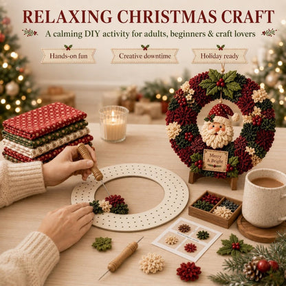 ✨ Make A Christmas Wreath You'll Be Proud To Display ❤️ 3D Fabric Poke DIY Kit With Tutorial & Guide Included