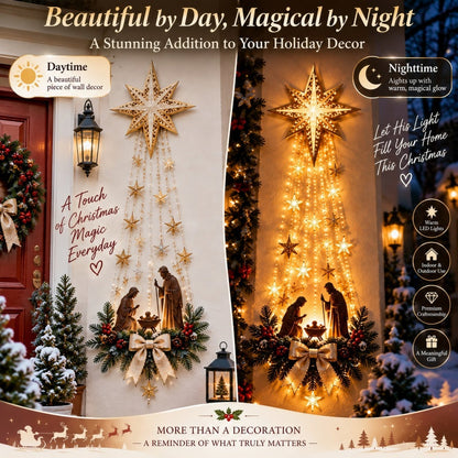 ✨ Last Day – 50% OFF!✝️ Bethlehem Star of Faith – Lighted Nativity Wall Decor