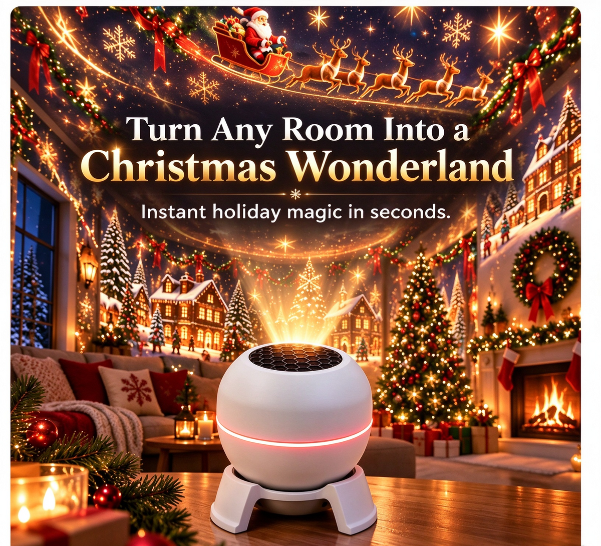 🔥 Turn Any Room Into a Christmas Wonderland – Holiday Projection Night Light