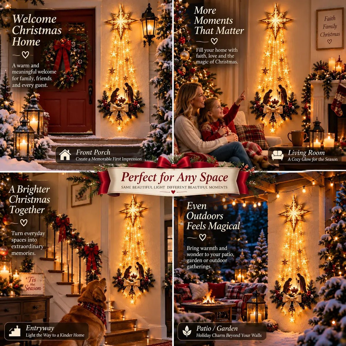 ✨ Last Day – 50% OFF!✝️ Bethlehem Star of Faith – Lighted Nativity Wall Decor